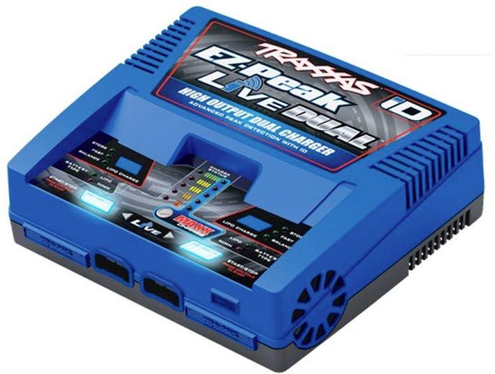 Traxxas EZ-Peak Live Dual Caricatore per modellismo 26 A LiPo, NiMH Spegnimento Minus Delta U, Rilevamento della batteria, Controllo della temperatura