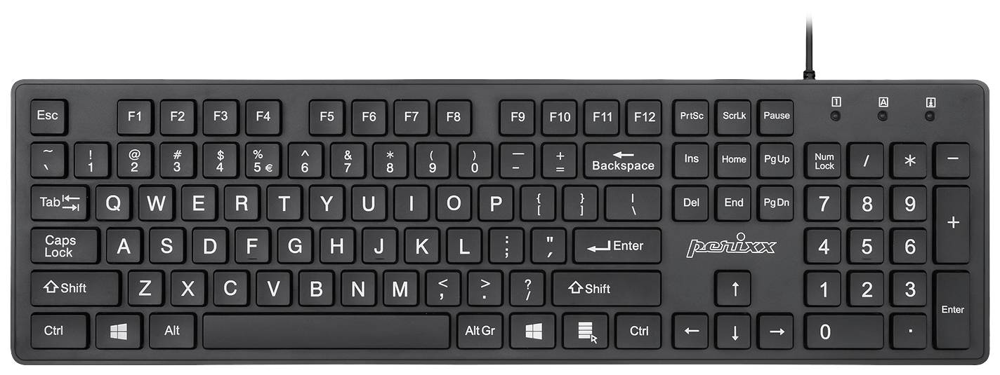 Perixx PERIBOARD-117 P DE B PS2 Tastiera Tedesco, QWERTZ Nero
