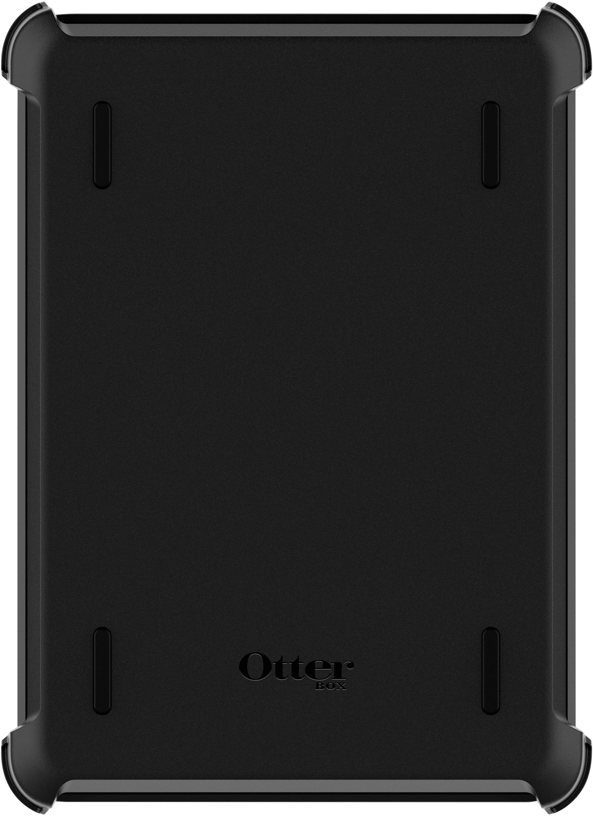 Čierne tvrdé puzdro OtterBox, obdĺžnikového tvaru, so štyrmi vertikálnymi zásekmi v rohoch.