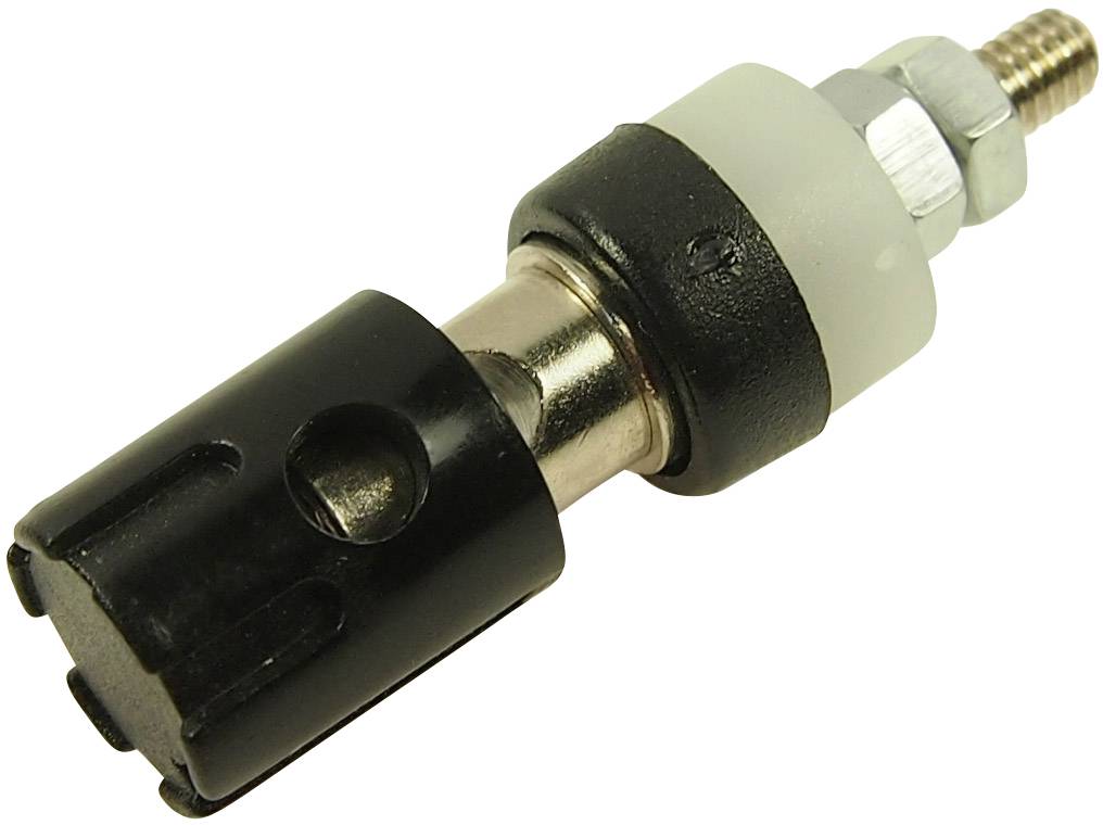 Elektrický autospínač s kovovým skrutkovým spojením a izolovaným krytom, vhodný pre mechanické systémy.