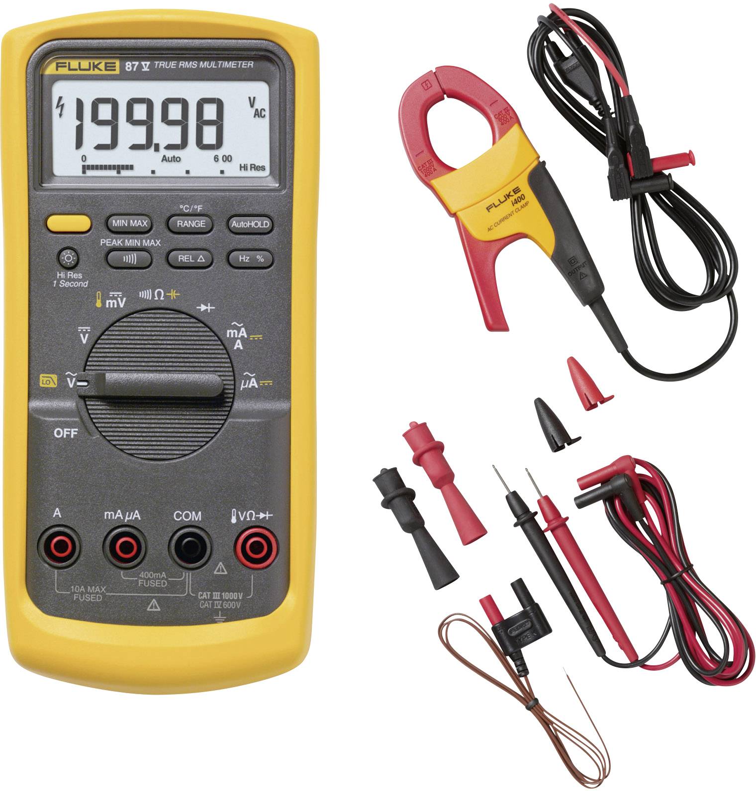 Fluke 87V IMSK Multimetro portatile digitale CAT III 1000 V, CAT IV 600 V Display (Counts): 20000