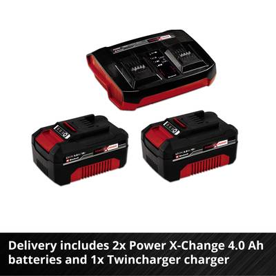 Dodávka vrátane 2x Power X-Change 4,0 Ah akumulátora a 1x nabíjačky Twincharger