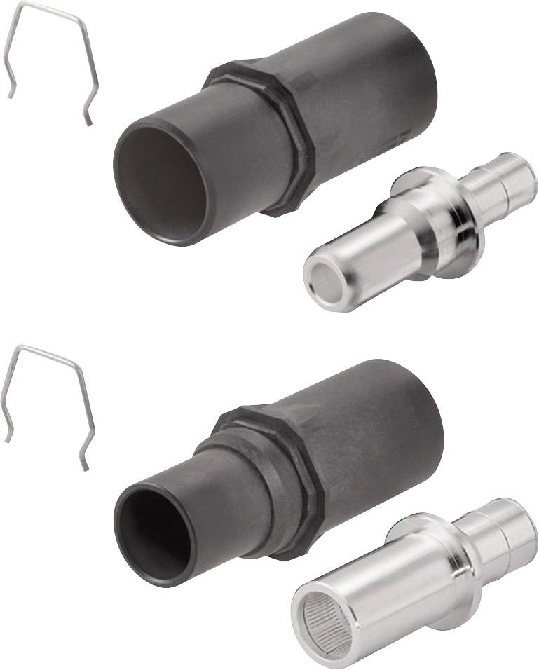 Dva adaptérové sady v čiernej a striebornej farbe, každá s upevňovacou sponou. Tieto budú pravdepodobne použité na mechanické prepojenia.