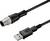 USB kábel so štandardným USB konektorom a okrúhlym zástrčkou, typický pre priemyselné alebo špeciálne technické aplikácie.
