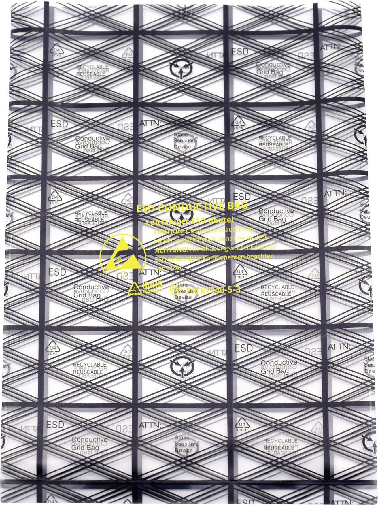 Quadrios ESD-zakje (l x b) 127 mm x 203 mm Geleidend ESD-codeletter C 10 stuk(s) afbeelding