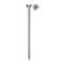 Dlhý kovový skrutka so skríženým drážkovaním, pohľad z boku a spredu.