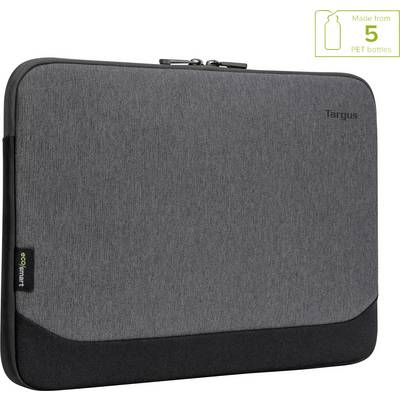 Sivý obal na notebook s dvomi zipsami, vyrobený z recyklovaných PET fliaš.