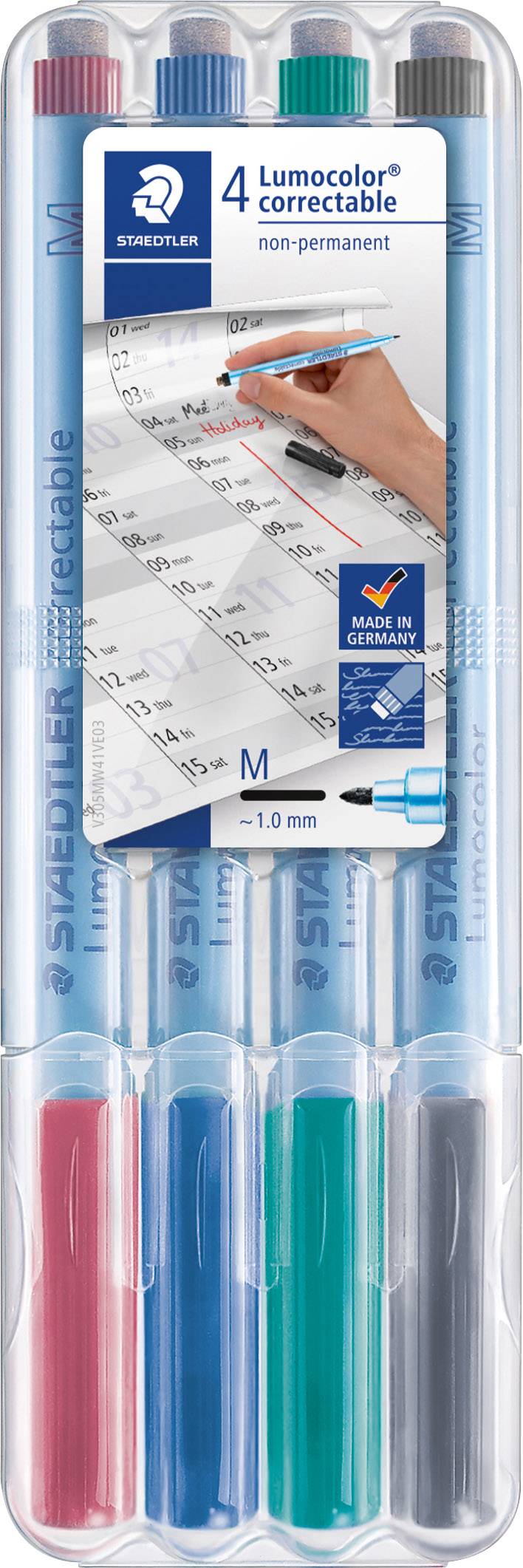 Staedtler Lumocolor Correctable Penn – Tørkebar, Vannløselig (Sta305mwp41, Flerfarget, 1 Eske) Flerfarget
