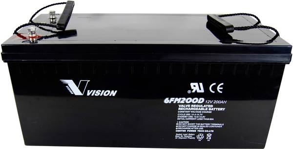Vision Akkus 6FM200DX VIS6FM200DX olovený akumulátor 12 V 200 Ah olovený so skleneným rúnom (š x v x h) 522 x 240 x 238 mm skrutkované M8 bezúdržbová, odolné proti viacerým cyklom