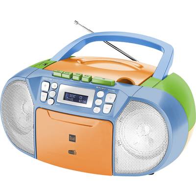 Dual DAB-P 210 Boombox rádio s kazetovým prehrávačom DAB+, FM CD, kazeta, AUX   farebná