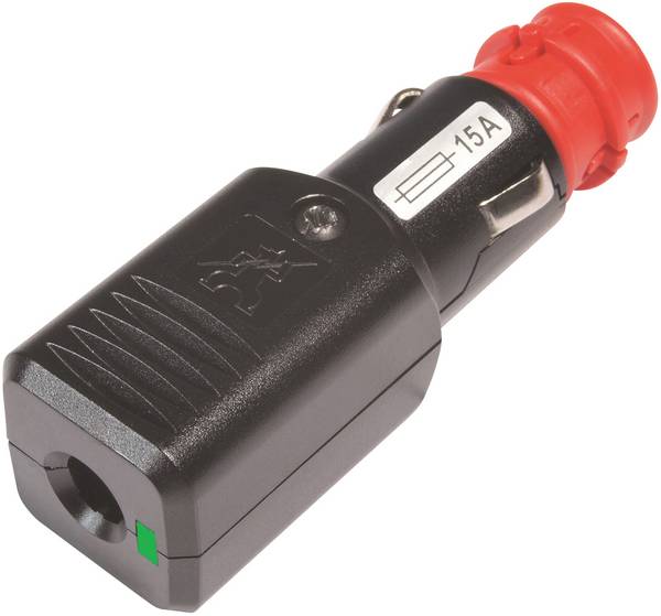 ProCar Univerzálna zástrčka NG 15A LED s odľahčením napätia s poistkou, 12-24 voltov Prúdová zaťažiteľnosť (max.)=15 A