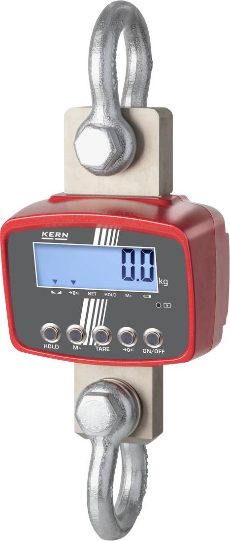 Kern HFD 10T-3IP Bilancia da gru Portata max. 12 t Risoluzione 1000 g, 2000 g, 5000 g a batteria ricaricabile, via alimentatore a spina Multicolore