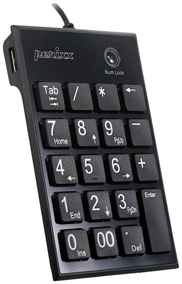 Perixx PERIPAD-202 H B USB číselná klávesnica tlačidla multimédií čierna