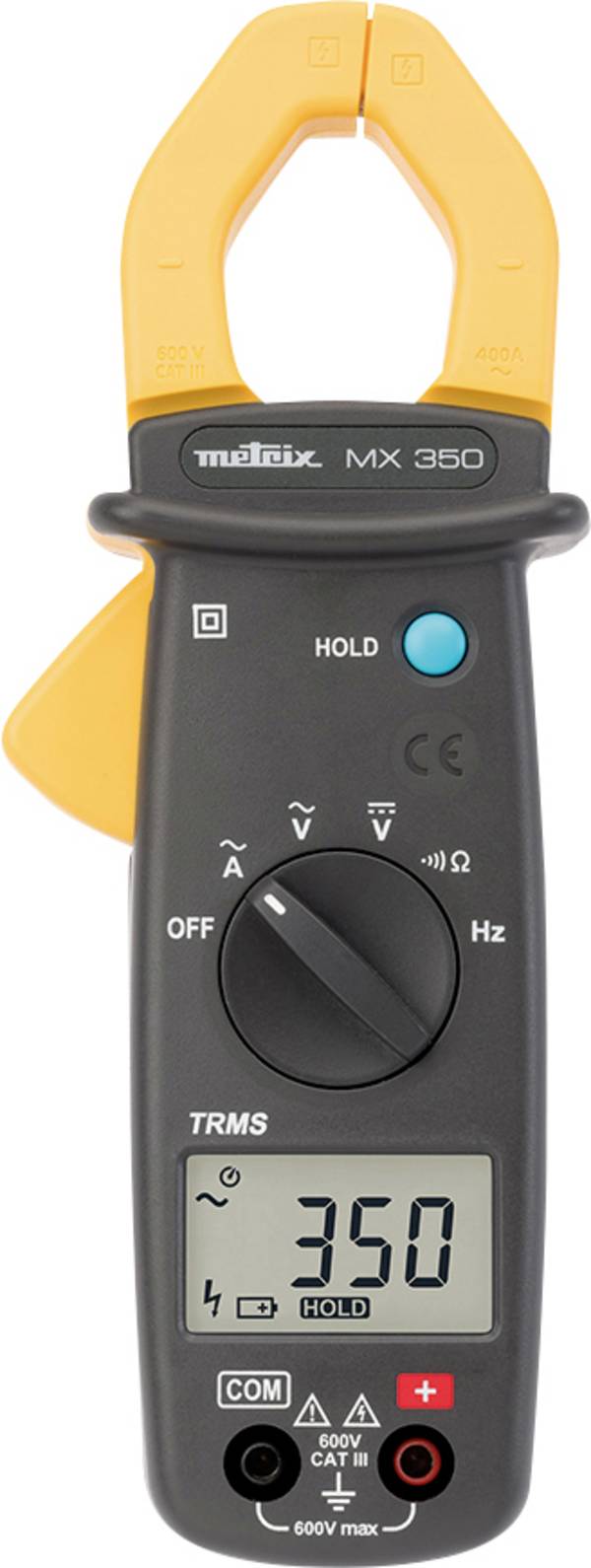 Metrix MX 350 digitálne/y prúdové kliešte, CAT III 600 V, Displej (counts): 6000