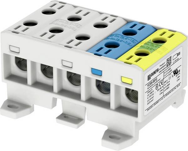 Ouneva Group VC05-0012 blok rozvádzača skrutkovací sivá, modrá, žltozelená 1 ks