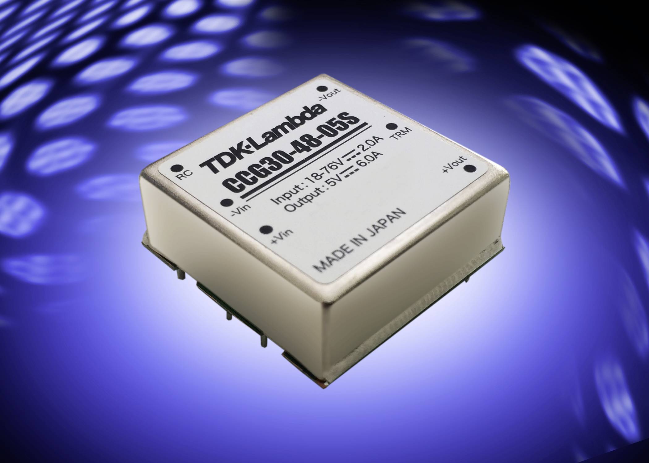 Elektronická súčiastka od spoločnosti TDK-Lambda s modelovým číslom CCG30-48-05S. Používa sa na konverziu napätia.