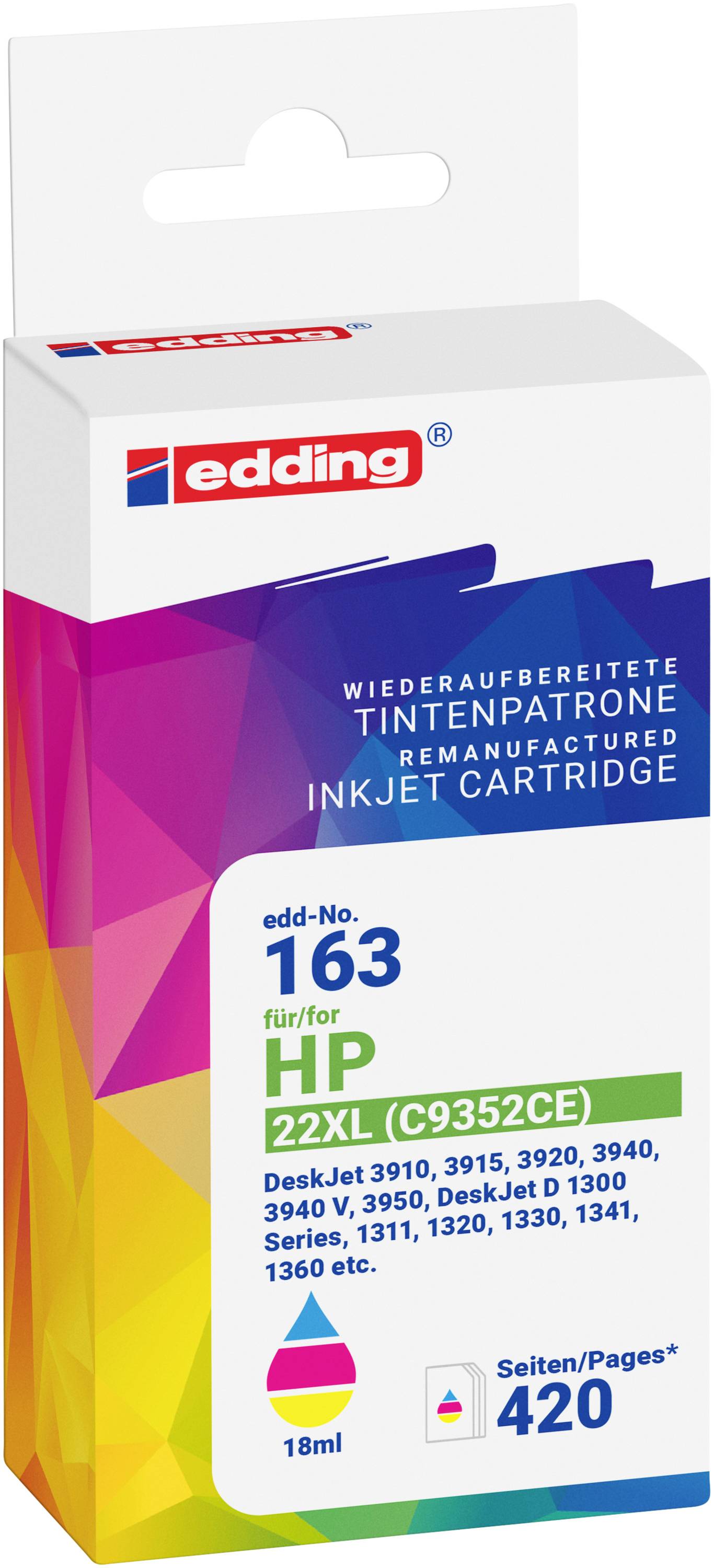 Edding Ink náhradný HP 22XL (C9352CE) kompatibilná farba EDD-163 18-163-0
