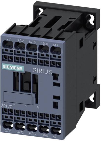 Siemens SIRIUS stýkač, mechanické spínacie zariadenie, čierno-modré, určené pre elektrické riadenie a spínanie záťaže.