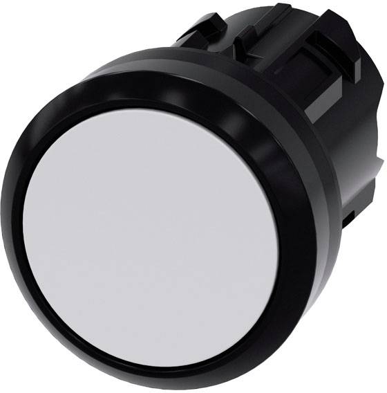 Siemens 3SU10000AA600AA0 3SU1000-0AA60-0AA0 Druktoets Kunststof frontring, Rond Knop Zwart, Wit Druk-ontgrendeling 1 stuk(s)