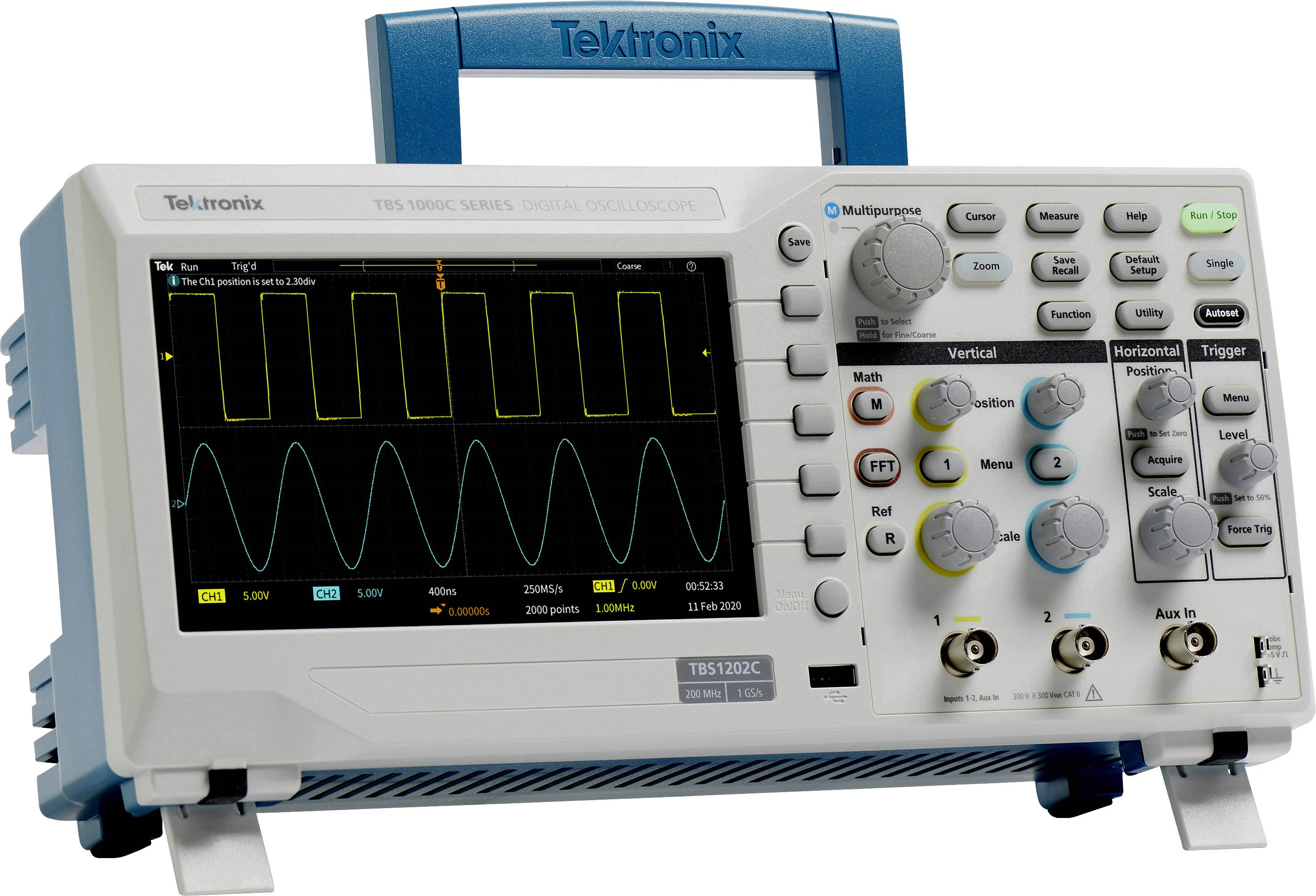 Tektronix TBS1102C Oscilloscopio digitale 100 MHz 1 Gsa/s 20 kpts 8 Bit 1 pz.