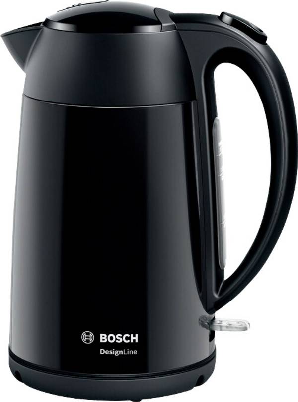 Bosch Haushalt TWK3P423 rýchlovarná kanvica, ochrana proti prehriatiu, bezšnúrová/vý, čierna, TWK3P423