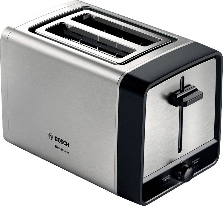 Bosch Haushalt TAT5P420DE hriankovač s funkciou ohrievania pečiva, funkcia toastovania, plynulý regulátor teploty, ochrana proti prehriatiu nerezová oceľ