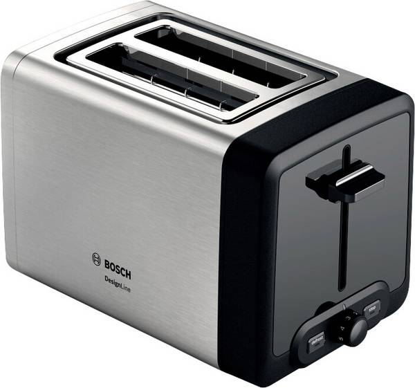 Bosch Haushalt TAT4P420DE hriankovač s funkciou ohrievania pečiva, s funkciou ohrievania pečiva, indikátor, ochrana proti prehriatiu, funkcia toastovania nerezová oceľ