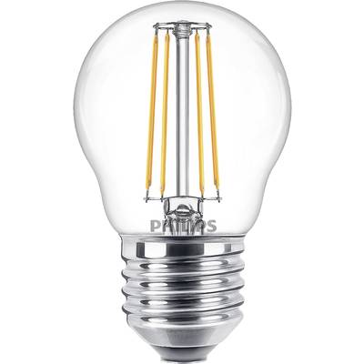 LED žiarovka so súvislými vláknami a skrutkovým závitom. Je priehľadná a navrhnutá pre dekoratívne účely.