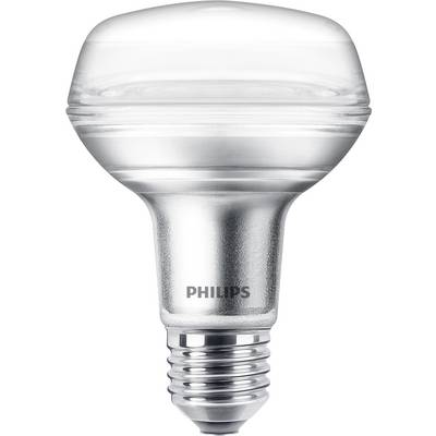 LED žiarovka so striebornou päticou a priehľadnou hornou časťou. Úsporná, vhodná pre štandardné objímky svietidiel.