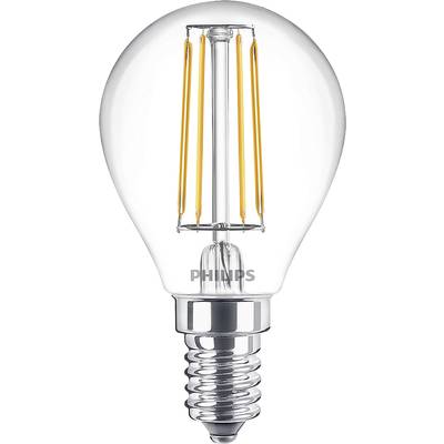 LED žiarovka so žeraviacim vláknom na bielom pozadí, označená logom 'PHILIPS', zobrazuje klasický tvar žiarovky s modernou LED technológiou.