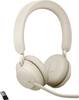 Jabra Evolve2 65 UC Headset uzavretá (Over Ear) Bluetooth, 26599-989-988, stereo, béžová