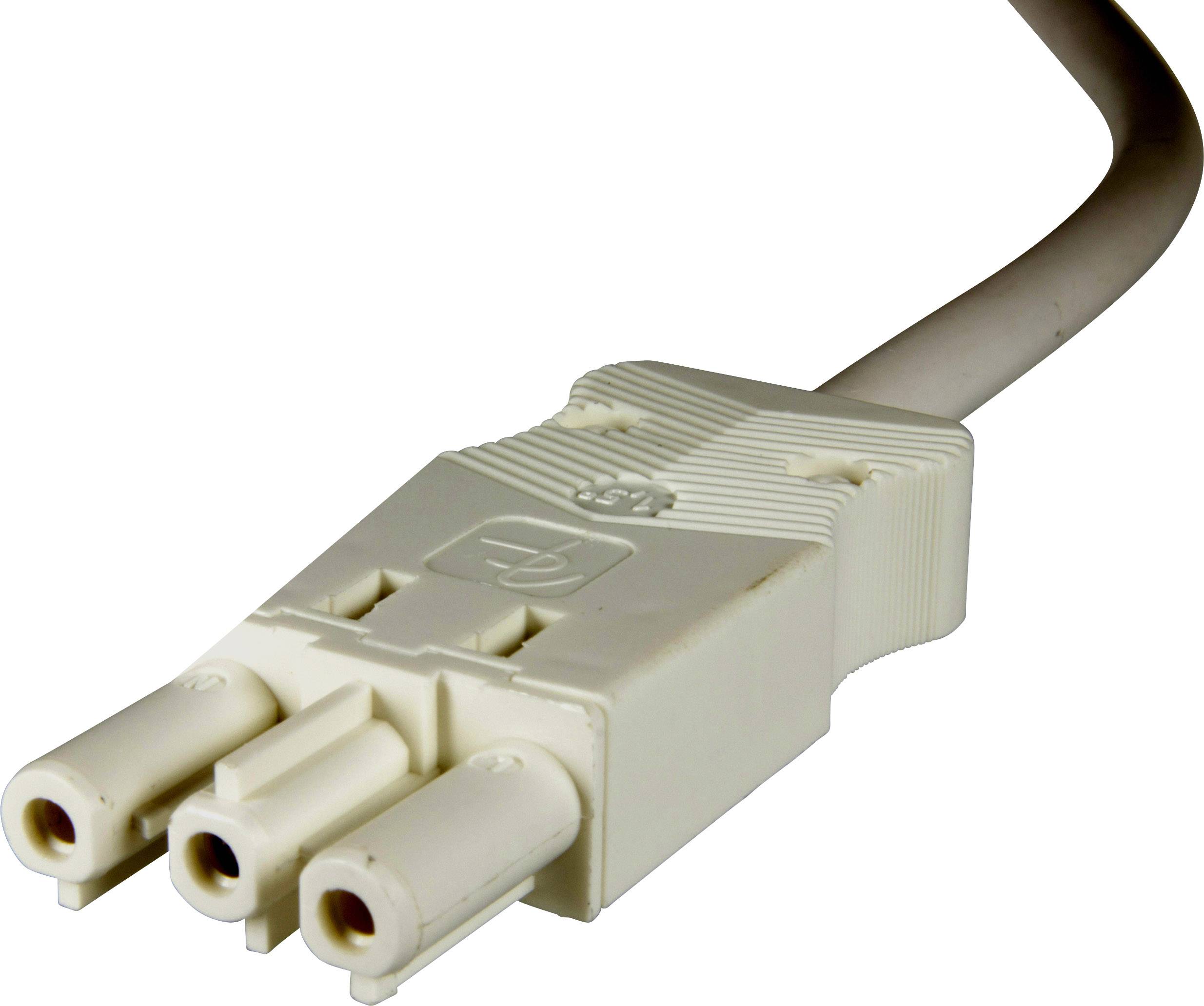 Biely sieťový kábel s trojpólovým konektorom, často používaný pre elektronické zariadenia.