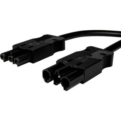 Dva čierne konektory s viacerými kolíkmi v tvare osmičky a plastovým obalom, určené pre elektronické prepojenia.