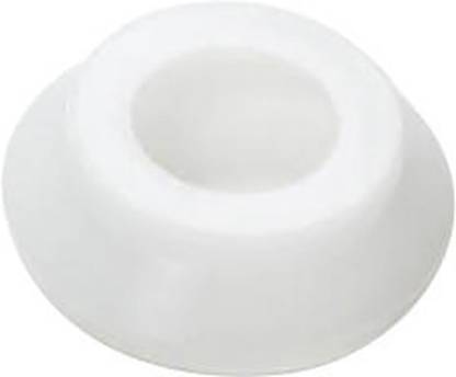 Biely valcovitý plastový tesniaci krúžok na neutrálnom pozadí.