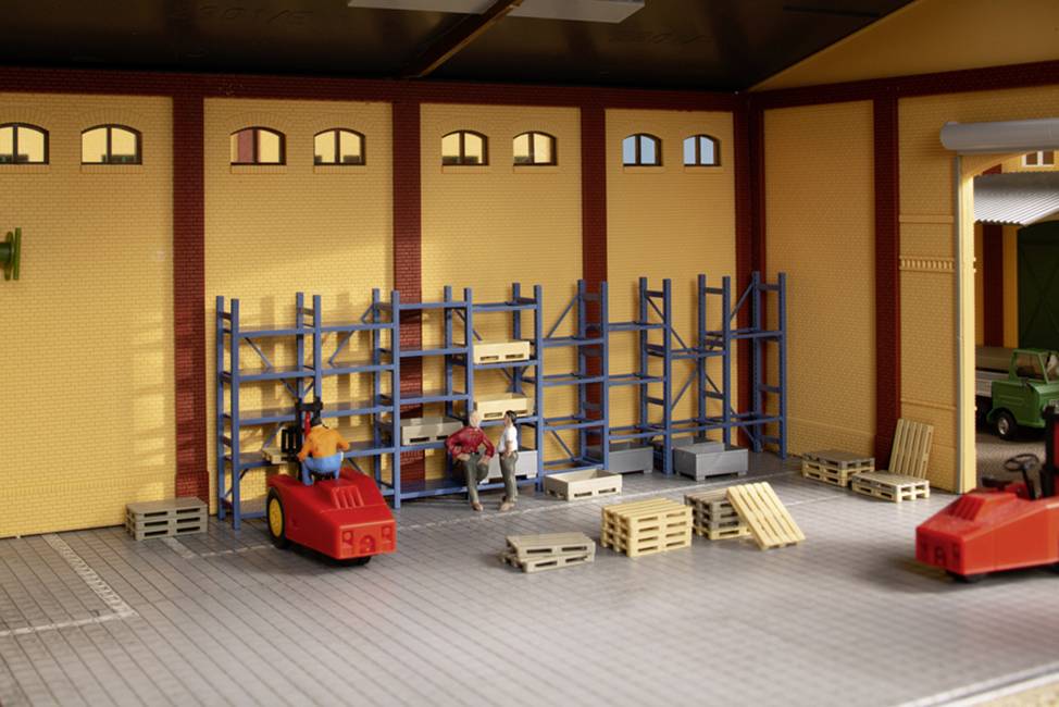 Auhagen 41660 H0 Zwaargewichtsrek en pallets afbeelding