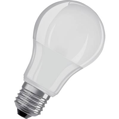 Biela LED žiarovka so striebornou päticou ukazuje typický tvar klasickej žiarovky.