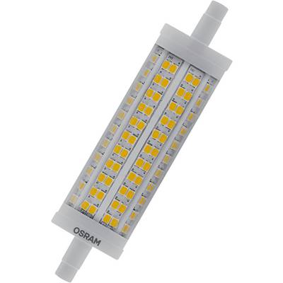 LED svietidlo valcovitého tvaru s množstvom malých LED diód na sivom kryte, od značky OSRAM, vhodné pre svetelné objímky.