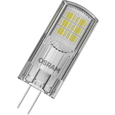 LED lampa značky OSRAM so soklom G9 a priehľadným krytom, ktorá zobrazuje žlté svetelné oblasti.