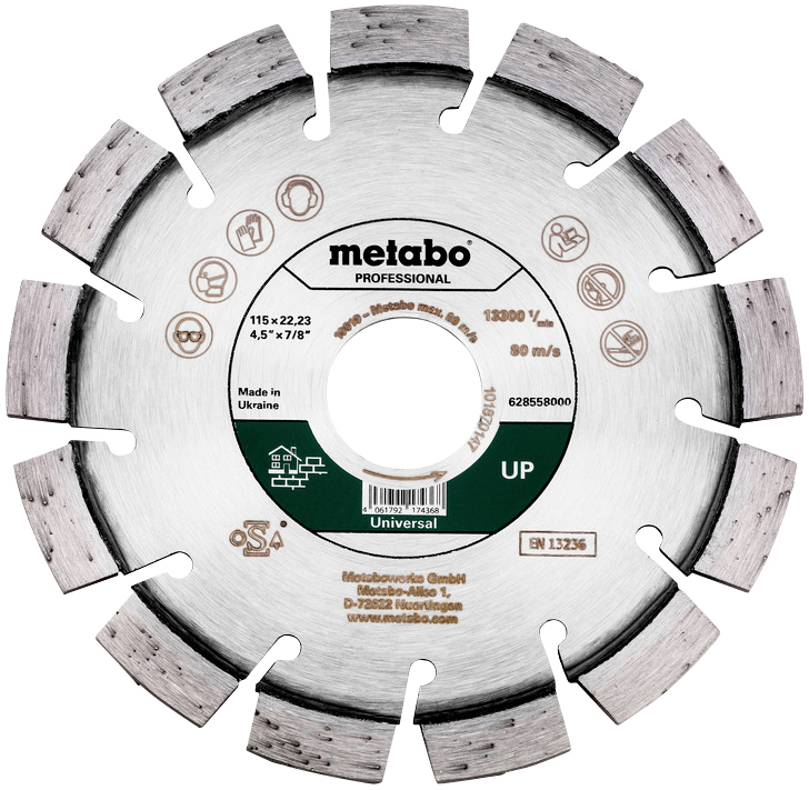 Metabo 628558000 diamantový rezný kotúč Priemer 115 mm Ø otvoru 22.23 mm 1 ks