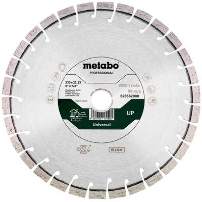 'Metabo Professional' diamantový kotúč, priemer 230 mm, 6500 ot./min. Univerzálne použitie, maximálna rýchlosť 80 m/s.