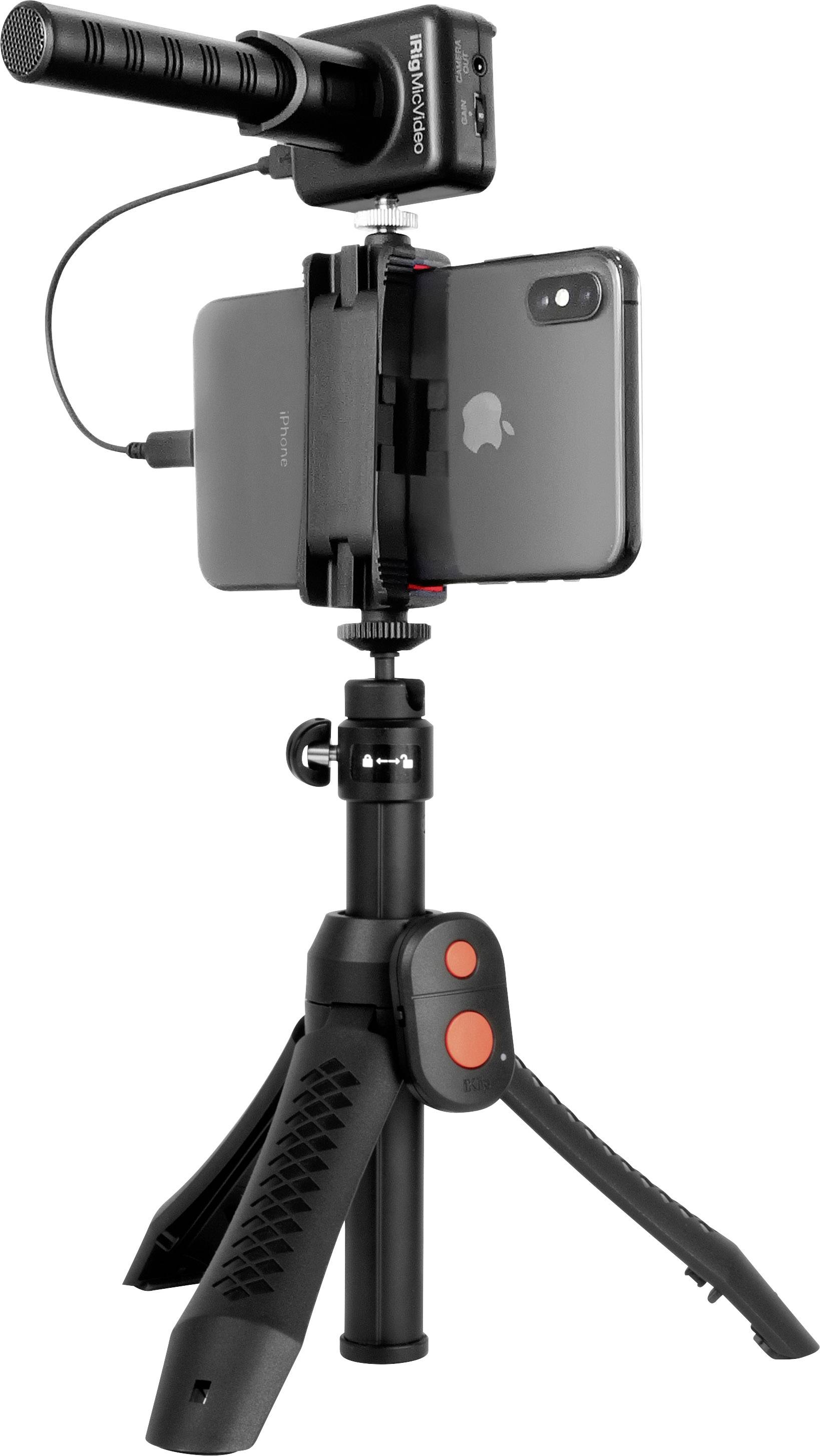 IK Multimedia iRig Mic Video Bundle stojan ručný mikrofón Druh prenosu:káblový vr. statívu, vr. ochrany proti vetru