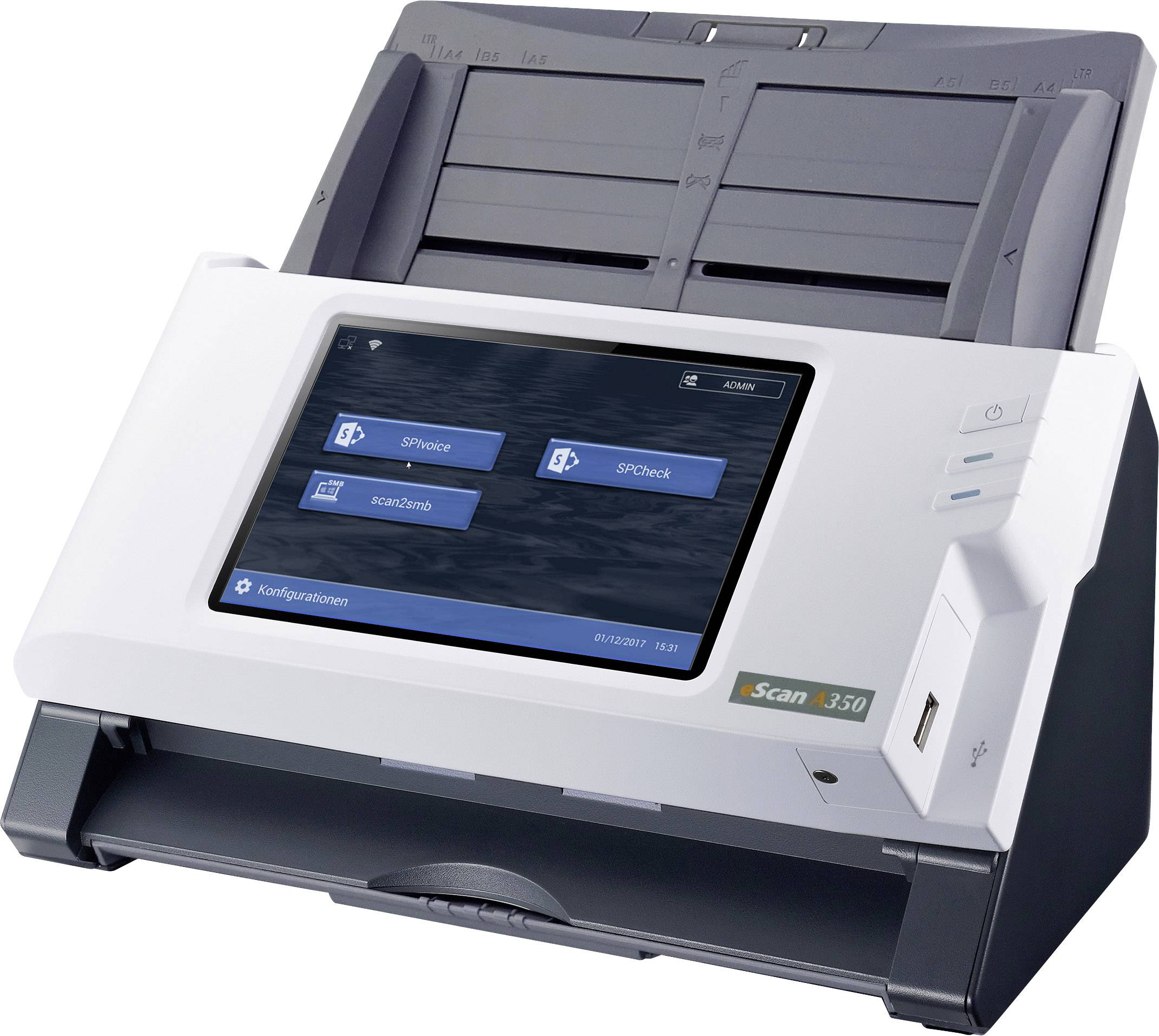 Plustek eScan A350 SharePoint Scanner documenti 216 x 5080 mm 600 x 600 dpi 25 Pagine/Min RJ45, USB 2.0, WLAN