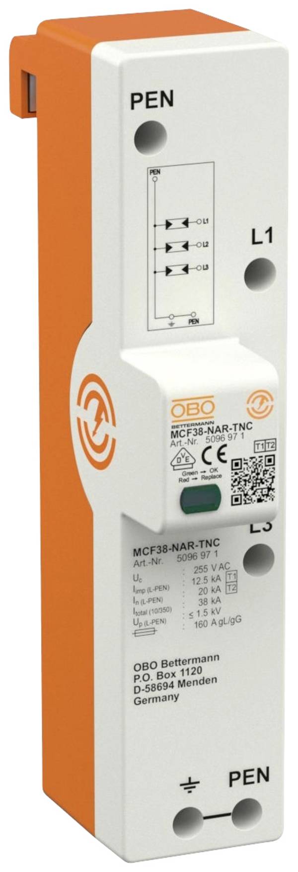 OBO Bettermann 5096971 MCF38-NAR-TNC kombinovaný chránič proti prepätiu     1 ks