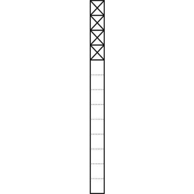 Zvislé meradlo s nepárnymi decimetrovými značkami, začínajúce od 0 hore až po 10 dole.