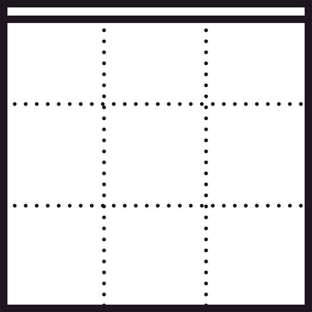 Diagram mriežkovej siete 3x3 s bodkovanými čiarami. Ideálny na plánovanie alebo skicovanie vo formáte dlaždíc.