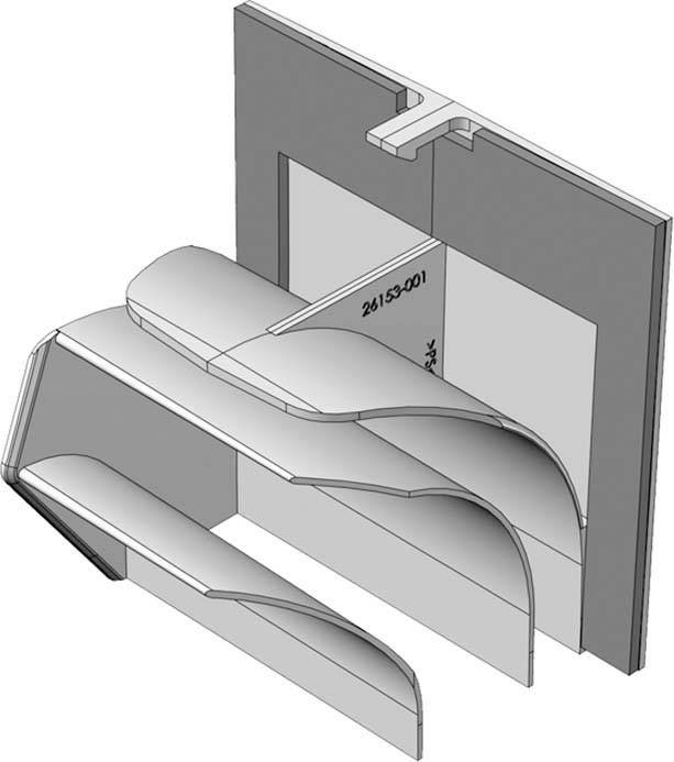 Technický diagram zdieľaného kanála, ktorý zobrazuje jeho komponenty a ich usporiadanie. Slúži na ilustráciu štruktúry.