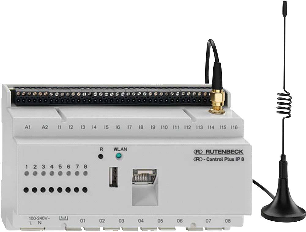 Rutenbeck RD-Control Plus IP8-Switch s portami a WLAN anténou. Zariadenie pre IP riadiace aplikácie v sieťach.