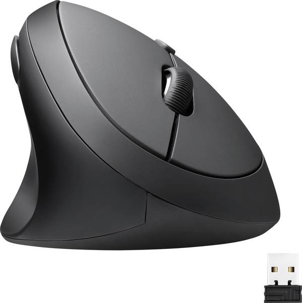 Perixx PERIMICE-719 L optická ergonomická myš, prenos bezdrôtový, 6 tlačidlo, 800 dpi, 1200 dpi, 1600 dpi, čierna