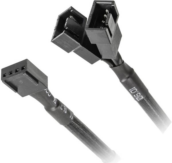 PC vetrák prepojovací kábel [1x  - 2x ] 0 mm čierna Phanteks