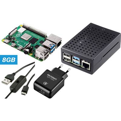 TRU COMPONENTS Pure Set Raspberry Pi® 4 B 8 GB 4 x 1.5 GHz vr. napájacieho zdroja, vr. púzdra